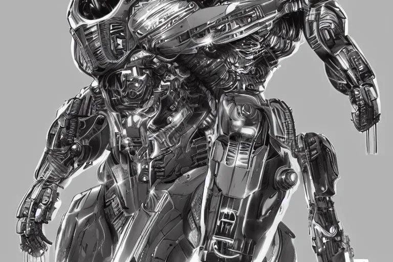 Prompt: “ a extremely detailed stunning drawings of cyborg by allen william on artstation ”