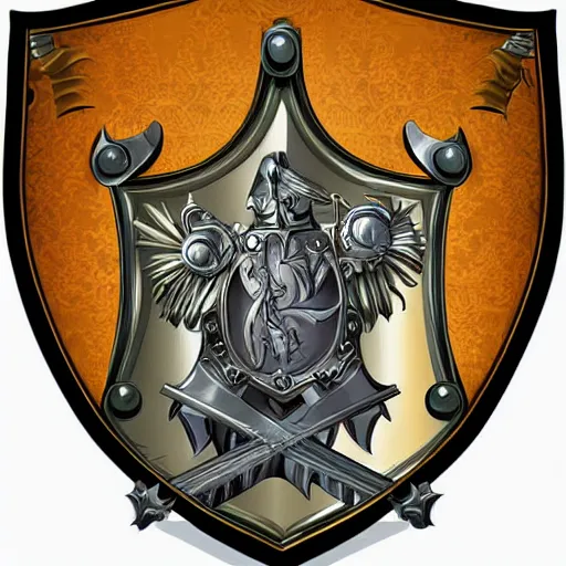 Image similar to coat of arms on a shield, vector art, brian froud