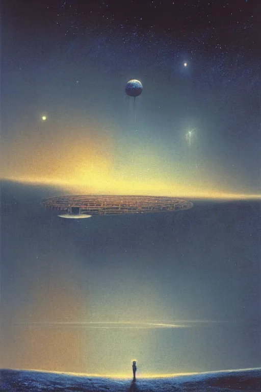 Image similar to emissary space by arthur haas and bruce pennington and john schoenherr, cinematic matte painting, photo realism, dark color palate, blue hour light snow, art by eleven