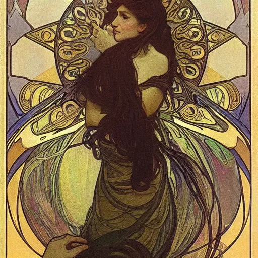 Image similar to water by alphonse mucha