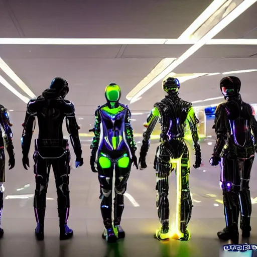 Image similar to love, diverse fast cybersuits, from behind, connection rituals, wide wide angle, vivid, elaborate, highly detailed, beautiful lighting