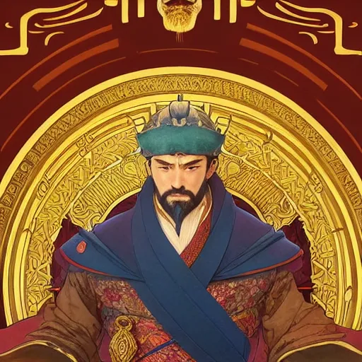 Image similar to highly detailed vfx portrait of marco polo ( from honor of kings ) by eiichiro oda, makoto shinkai, alphonse mucha, sharp focus, art by artgerm and greg rutkowski!, backlit, harsh overhead sunlight, blue eyes!!, aquiline nose!!, stanley kybric, kaoru mori, detailed,