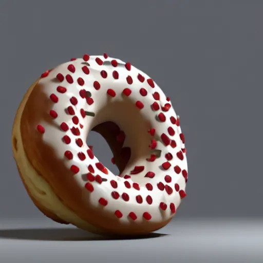 Image similar to a robot shaped like a donut photorealistic hd