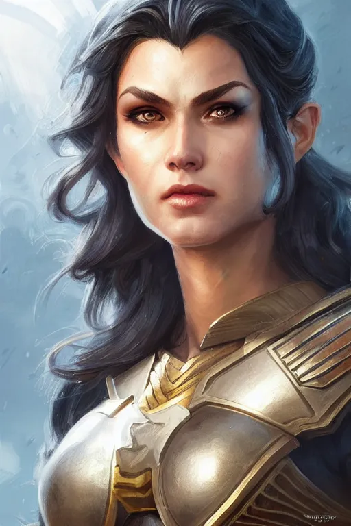 Image similar to amazon valkyrie athena, d & d, fantasy, portrait, highly detailed, headshot, digital painting, trending on artstation, concept art, sharp focus, illustration, art by artgerm and greg rutkowski and magali villeneuve