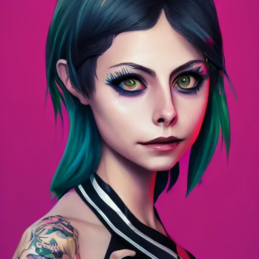 Prompt: a portrait of a beautiful willa holland as a punk, art by lois van baarle and loish and ross tran and rossdraws and sam yang and samdoesarts and artgerm, digital art, highly detailed, intricate, sharp focus, trending on artstation hq, deviantart, unreal engine 5, 4 k uhd image