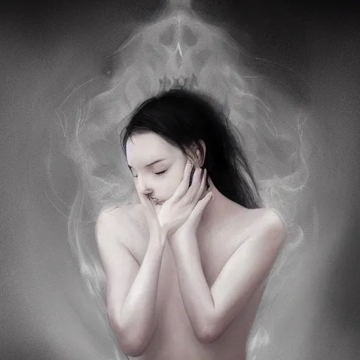 Prompt: If the concept of death was a woman, digital art, , soft hands, fantastic composition, astonishing detail, beautiful lighting, award winning