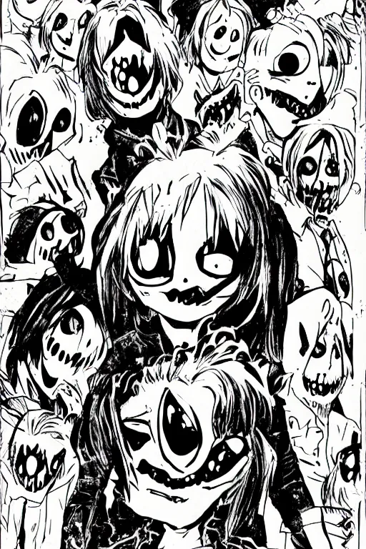 Prompt: creepypasta, cursed imagery, manga cover