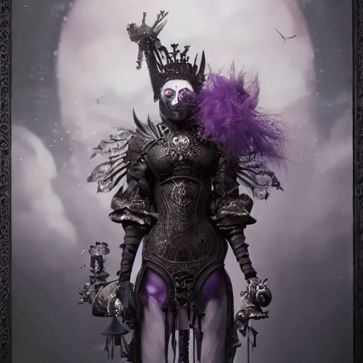Prompt: actionism, soft painting neko curiosities carnival, beautiful in full gothic armor, symmetry accurate features, focus, very intricate ultrafine details, black white purple volumetric clouds, award winning masterpiece, octane render 8 k hd, tom bagshaw artstyle
