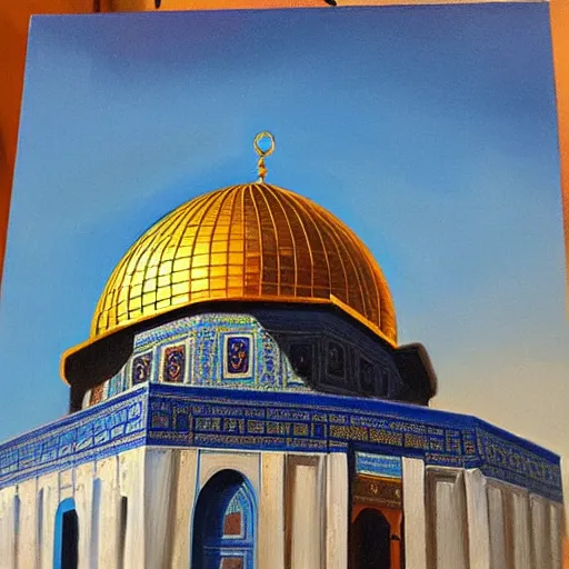 Prompt: dome of the rock, oil painting