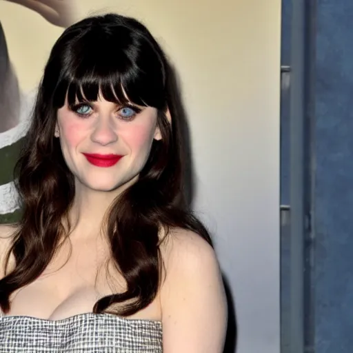 Image similar to Zooey Deschanel has weird eyes and probably hates what people are doing with her likeness