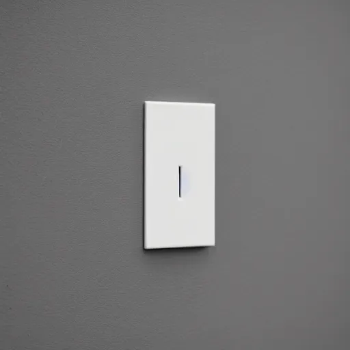 Prompt: a cast concrete light switch. Plain white background