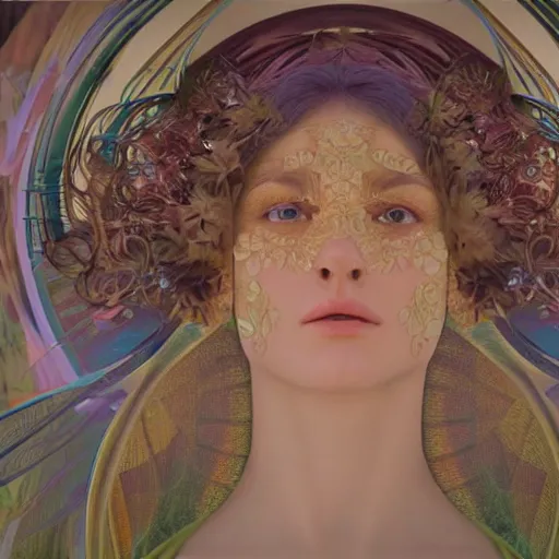 Image similar to hyperrealistic detailed seraphim with cinematic sharp focus 8 k in style of alfons mucha