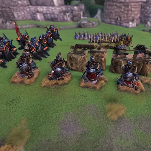 Prompt: army of orcs sieging stormwind at dawn