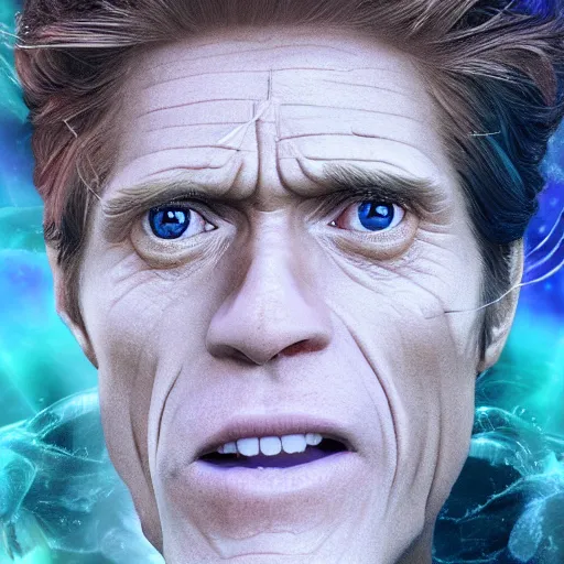 Prompt: jellyfish with willem dafoe face 4k
