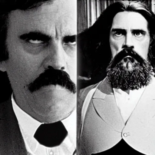 Image similar to friedrich nietzsche appearing in the movie the big lebowski as the dude