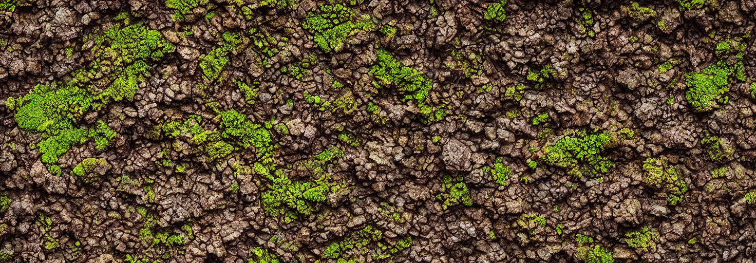 Image similar to a detailed dirt earth moss stone texture, brown, megalophobia, digital art, striking, photorealistic, brightly lit, Wes Anderson, Poster, cinematography, masterpiece