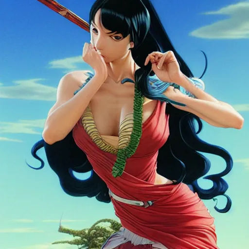 highly detailed vfx portrait of nico robin by eiichiro