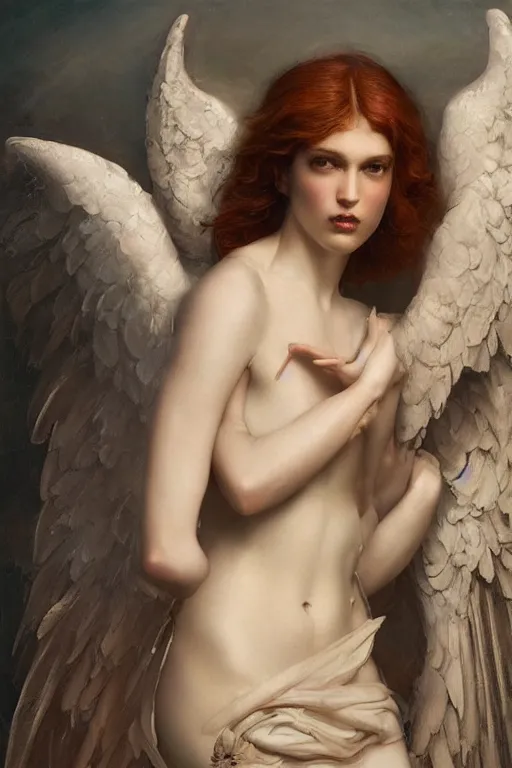 Prompt: a single portrait of the archangel raphael by Jovana Rikalo, by roberto ferri, by austin osman spare, by tom bagshaw, by ruan jia, a delicate oilpainting, highly ornamental