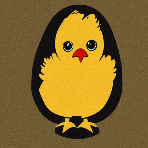 Prompt: a communist baby chick drawn in soviet style