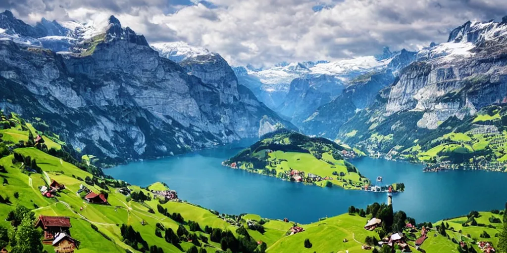 Prompt: Beautiful Switzerland landscape