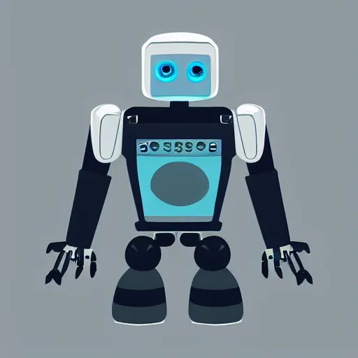 Image similar to killer robot, flat illustration