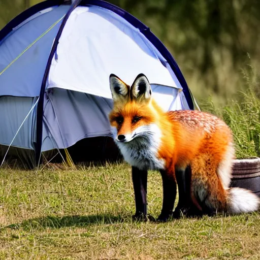 Image similar to fox in a tent