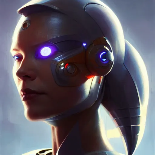 Image similar to cyborg, female, science fiction, portrait, highly detailed, digital painting, trending on artstation, concept art, sharp focus, illustration, art by artgerm and greg rutkowski and magali villeneuve and terada katsuya