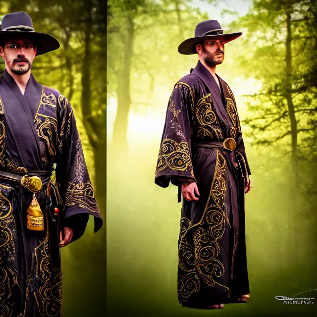 Prompt: photo of a ranger with ornate robes, 8 k, hdr, smooth, sharp focus, high resolution, award - winning photo