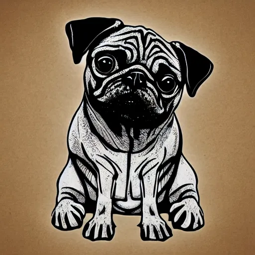 Image similar to mcbess illustration of a cute pug