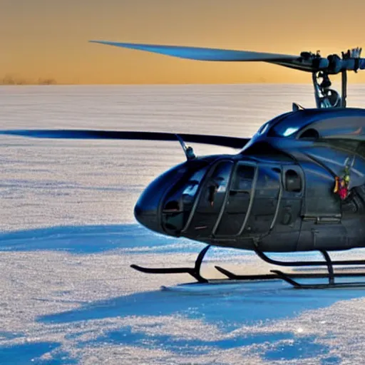 Image similar to Helicopter made of ice melting in a hot sunny savannah