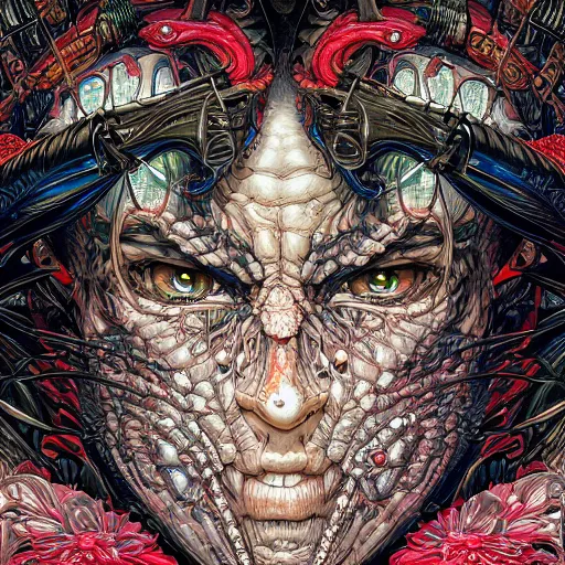 Image similar to portrait closeup of crazy palpatin, symmetrical, hyper detailed, by yoichi hatakenaka, masamune shirow, josan gonzales and dan mumford, ayami kojima, takato yamamoto, barclay shaw, karol bak, yukito kishiro