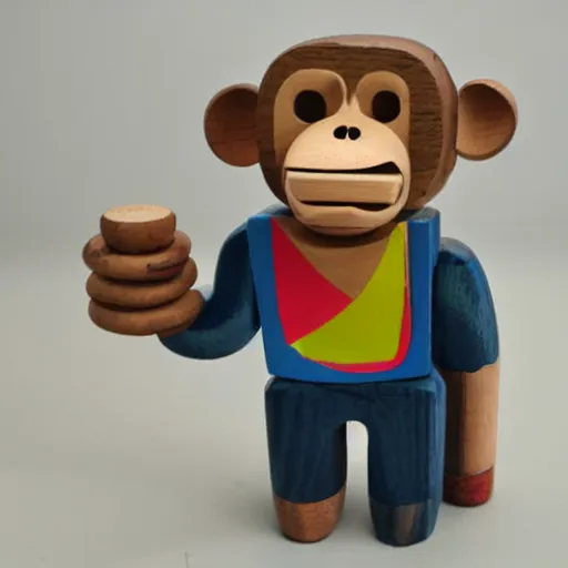 Image similar to mechanical wooden toy chimpanzee