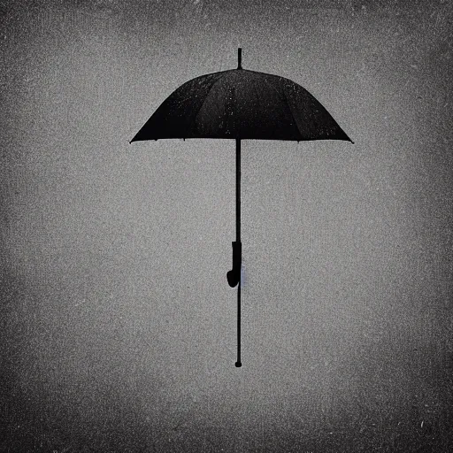 Image similar to a wooden umbrella leaning against your knee, raining, photo