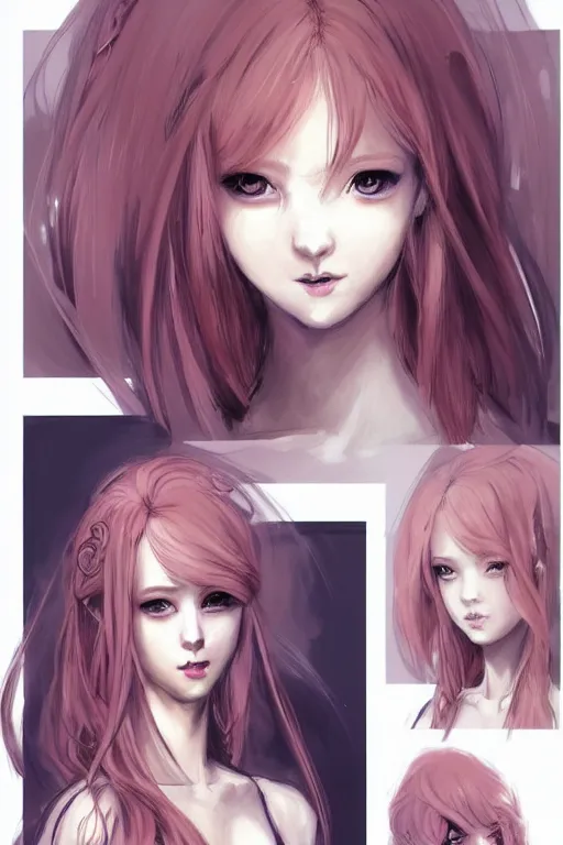 Image similar to beautiful concept art, character design sheet, beautiful anime style gingerhead young girl mermaid with a gorgeous faces, high fashion, fantasy, intricate, elegant, highly detailed, digital painting, artstation, concept art, smooth, sharp focus, illustration, beautiful light and shadows, art by artgerm and greg rutkowski and lin hsiang and krenz cushart and wlop