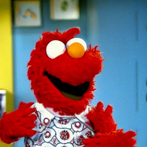 Prompt: elmo from a 1 9 9 0 s'sitcom