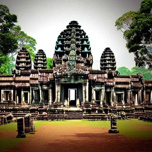 Image similar to a futuristic steam punk angkor thom, photorealistic