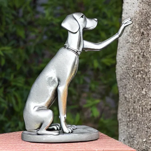 Image similar to silver beagle statue