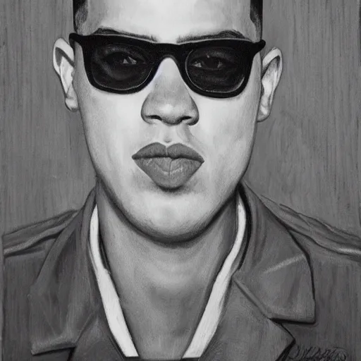 Image similar to bad bunny, benito antonio martinez ocasio portrait