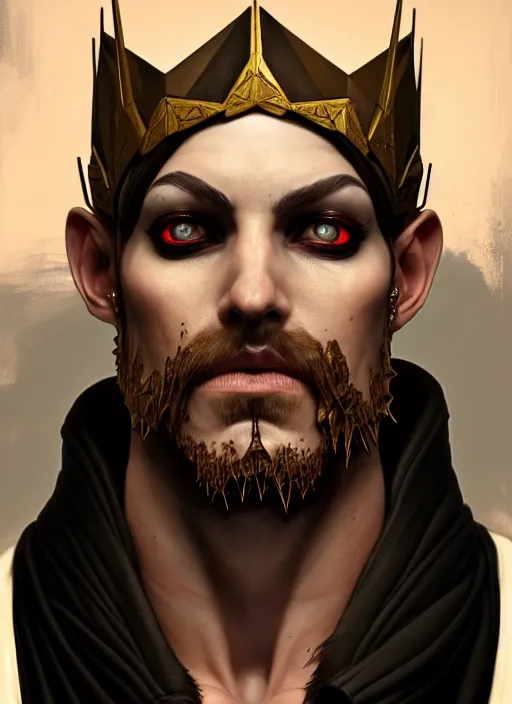 Prompt: symmetry!! portrait of crowned! borderlands 3 ( male ) psycho, ( beard ) ( scars ) ( wounds ) ( piercings ), intricate, elegant, highly detailed, digital painting, artstation, concept art, smooth, sharp focus, illustration, art by artgerm and greg rutkowski and alphonse mucha, 8 k