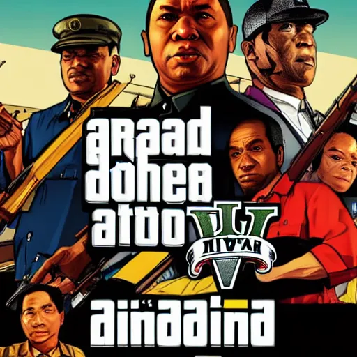 Image similar to a black mao zedong in gta v, cover art by stephen bliss, boxart, loadscreen