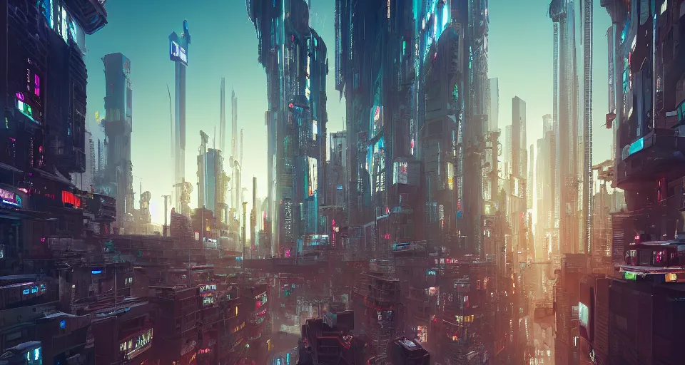 清道夫城市景观赛博朋克5k  Cyberpunk city, Futuristic city, Anime city