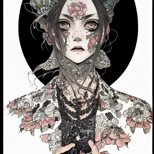 Prompt: prompt: Portrait painted in GTA style drawn by Vania Zouravliov and Takato Yamamoto, inspired by Fables, intricate acrylic gouache painting, high detail, sharp high detail, manga and anime 2000
