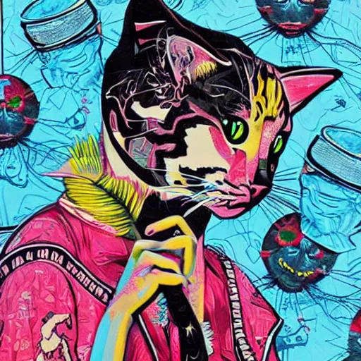 Image similar to Tristan Eaton, Lofi Cat