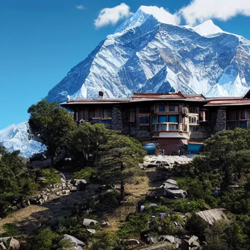 Image similar to Mansion built into the peak of Mount Everest