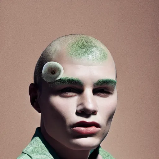 Prompt: a muted colors natural portrait photograph of shrek, editorial story, Vogue Italy, editorial photography