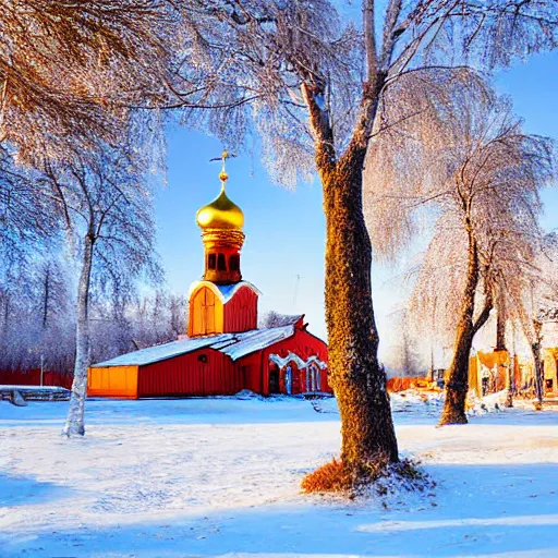 Prompt: russian little city, khrushchevki, toska, winter landscape, high quality photo