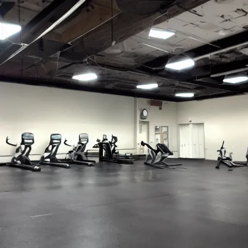 Prompt: empty gym during a power outage