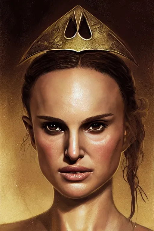 Image similar to natalie portman, legendary warrior, heroic, lord of the rings, tattoos, decorative ornaments, battle armor, by carl spitzweg, ismail inceoglu, vdragan bibin, hans thoma, greg rutkowski, alexandros pyromallis, perfect face, fine details, realistic shading photorealism