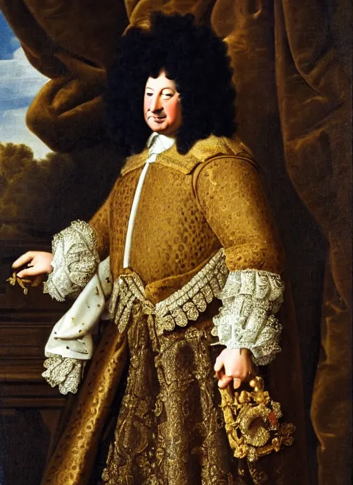 Image similar to portrait of Louis xiv of France in his coronation garb by hyacinths rigaurd