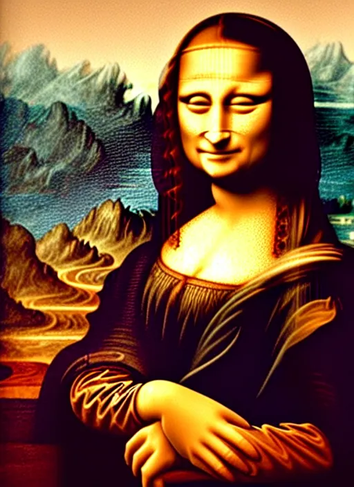 Prompt: Mona Lisa painted by Ringo Starr